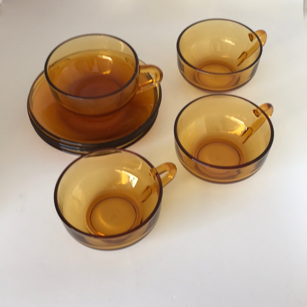 Amber tea/coffee set vintage